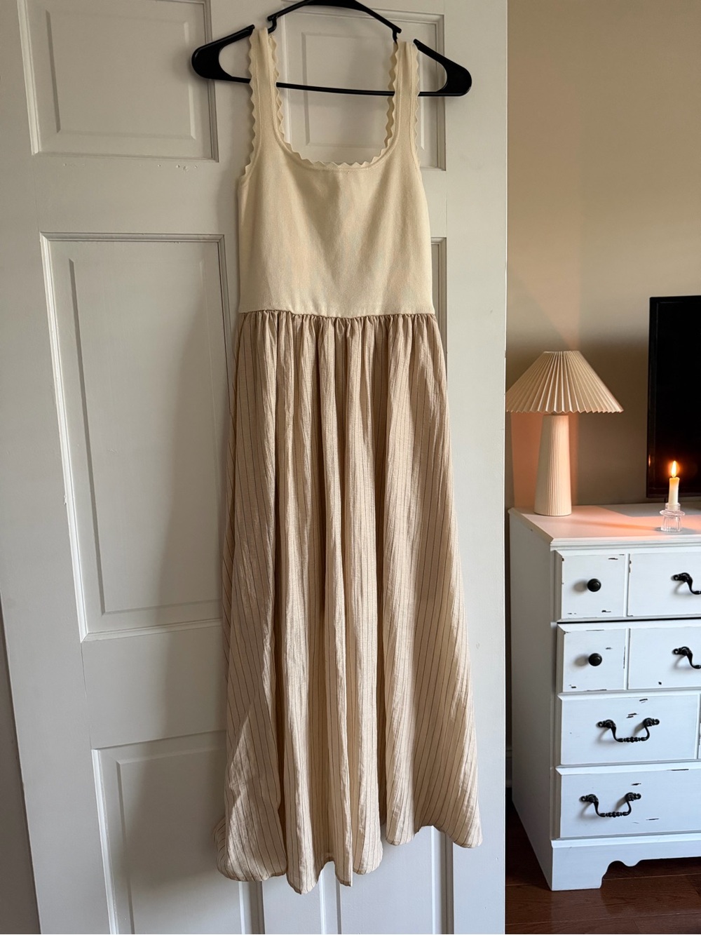 mine Cream and Beige Sleeveless Maxi Dress